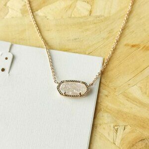 NEW Kendra Scott Elisa Drusy Necklace Rose Gold